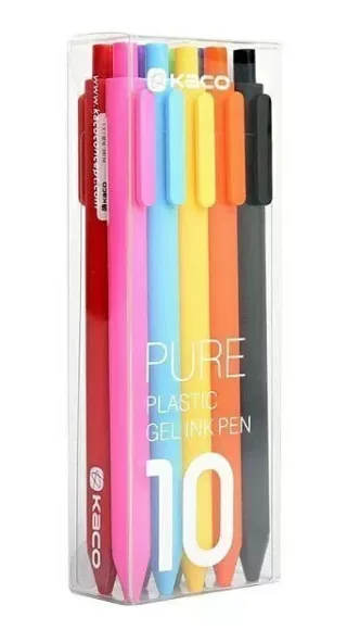 Ручка гелевая Xiaomi Pure Plastic Gelic Pen (комплект 10шт), White